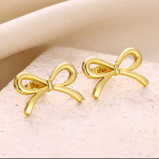 Gold Bow Earrings