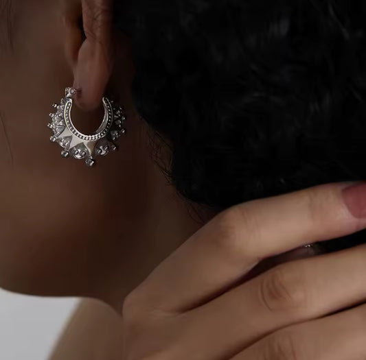 Silver Creole Earrings
